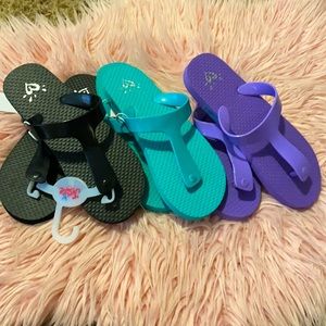 Lot of Justice Girls Flip Flop Sandals size 4/5